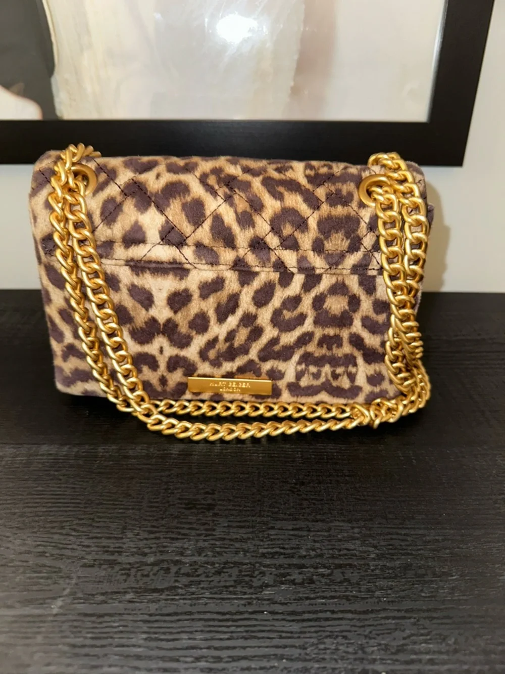 Kurt Geiger Leopard Quilted Mini Chain Shoulder Bag with Gold Hardware - Picture 9 of 11